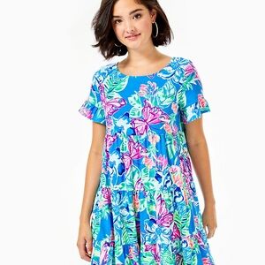 Lilly Pulitzer Jodee Swing Dress‎ Blue Isle Be Back Butterfly XXL